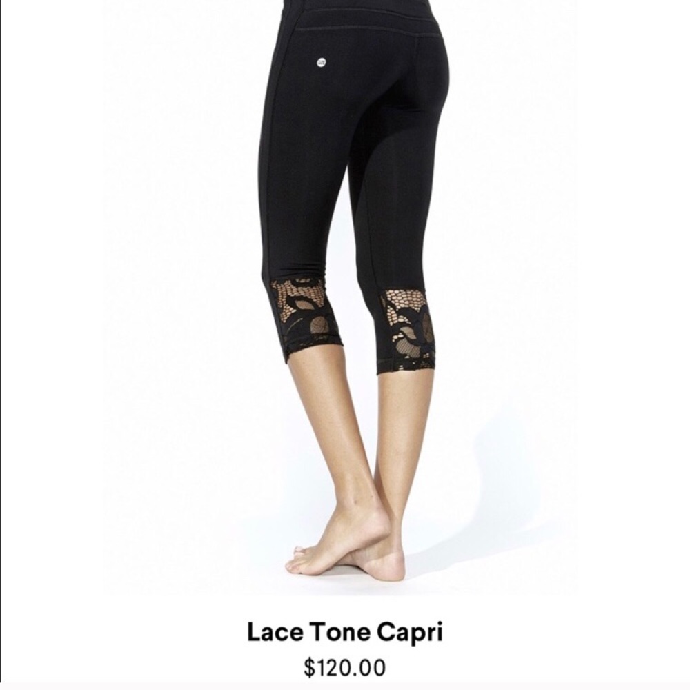Vimmia crop running pants with lace detail